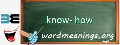 WordMeaning blackboard for know-how